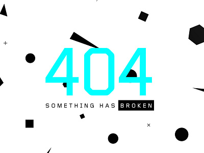404 404 blue error fun illustration mono shapes web
