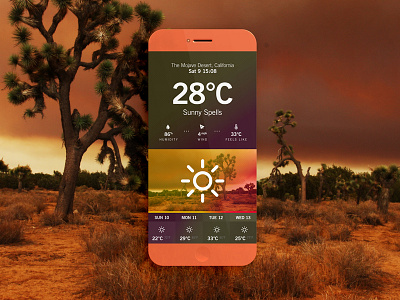 Weather App // Desert app colors dashboard flat icon interface iphone iso photoshop ui ux weather