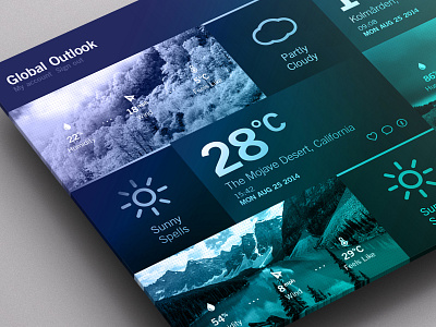 Weather Dashboard // Duotone app design icon infographics interface ios mobile pattern ui ux weather web