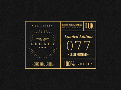 LEGACY Cap Co. // Badge Design 2 apparel badge brand branding gold identity logo logomark retro style texture trend