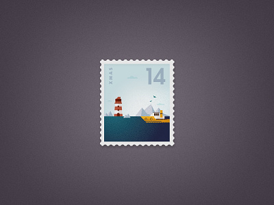 The Big Wide World // Stamp boat icon iconset illustration illustrator lighthouse ocean sea shape stamp texture xmas