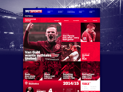 Sky Sports // UI Concept clean football grid layout mobile red responsive sports ui ux web website