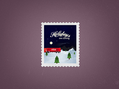 Holidays are coming... coca‑cola icon iconset illustration illustrator night shape snow stamp texture winter xmas