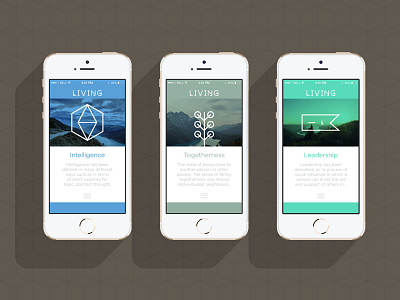 App screens 2 app brand branding clean color icons identity iphone life logo logomark texture