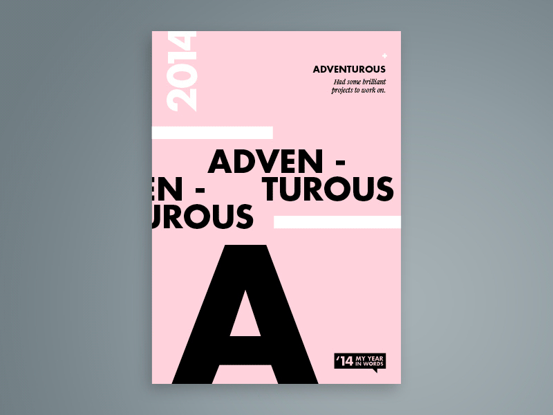 '14 My Year In Words 2014 art brand clean digital gif poster posters review studio swiss type