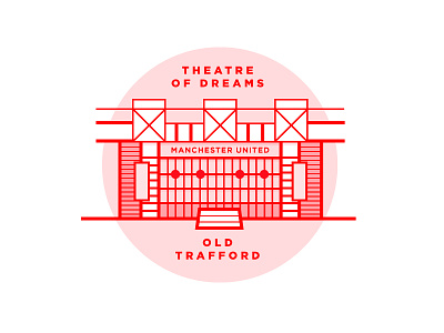 Theatre Of Dreams detail football icon illustration line red stadium united