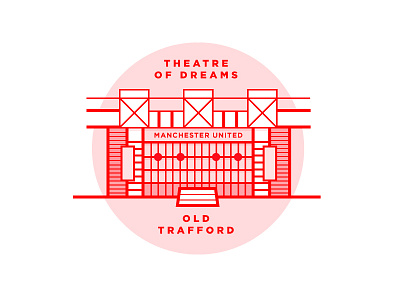 Theatre Of Dreams detail football icon illustration line red stadium united