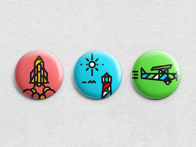 E-X-P-L-O-R-E Pin Badges badge color detail icon icons illustration line logo plane texture tree type