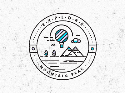 Ain't No Mountain High Enough // Badge balloon detail drawing icon illustration illustrator line logo mountain texture tree vector