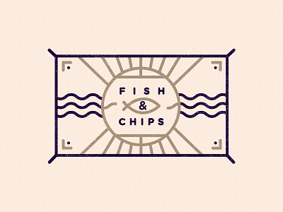 Fish & Chips brand branding clean food identity illustration illustrator line logo stroke texture type