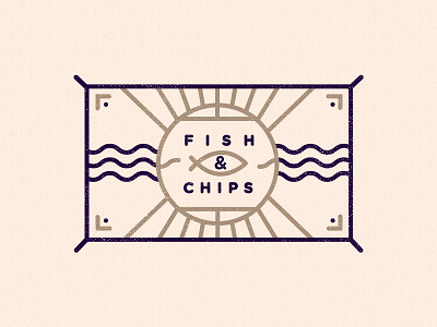 Fish & Chips brand branding clean food identity illustration illustrator line logo stroke texture type