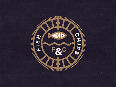 Fish & Chips brand branding clean food identity illustration illustrator logo stroke texture type