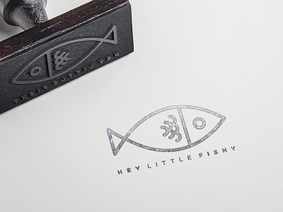 Hey Little Fishy brand branding clean food identity illustration illustrator logo stamp stroke texture type