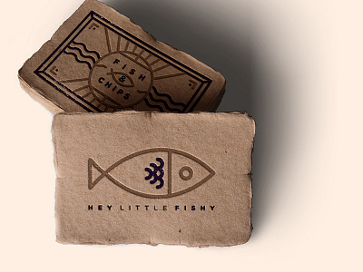 Hey Little Fishy... brand branding businesscard clean food identity illustration illustrator logo stroke texture type