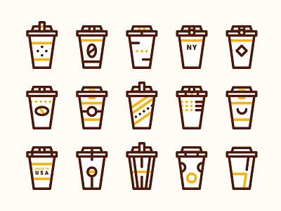 Downtown Manhattan brand branding cafe coffee cup illustration line linework pattern shape stroke usa