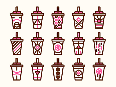 If Dribbble made milkshakes... brand branding cafe coffee cup illustration line linework pattern shape stroke usa