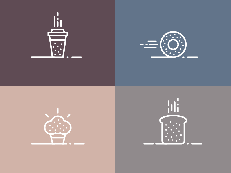 Downtown Manhattan // Icons brand branding cafe coffee cup gif illustration line linework pattern shape stroke