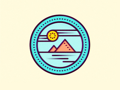 Travel Icon desert gradient icon line sahara series stroke sun vector