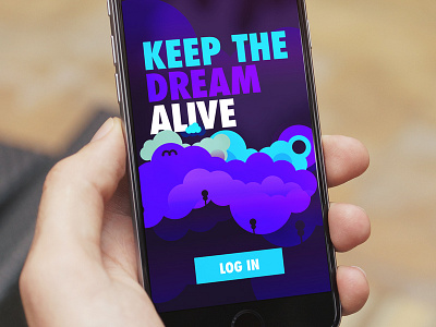 Keep the dream alive clouds color gradient icon illustartion illustration iphone pink purple type vector web