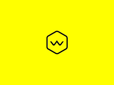 W brand branding icon identity line logo mark stroke yellow