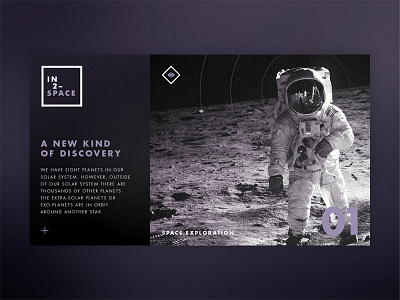 IN2–SPACE Hero UI brand branding identity interface logo mobile planet space swiss ui ui clean web