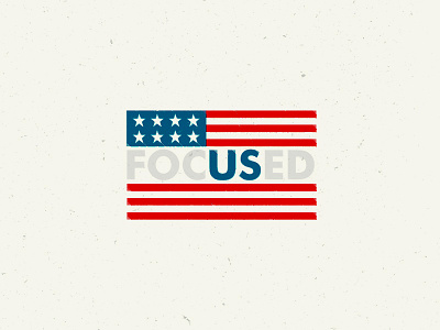 Focused blue branding flag identity logo logomark red texture type us usa