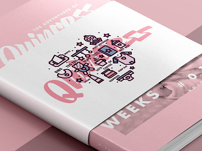 Quincess // Cover Design baby branding colour font icon icons illustration line logo pink stroke type