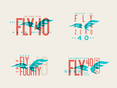 Fly40 eagle fly identity logo mark teal texture type