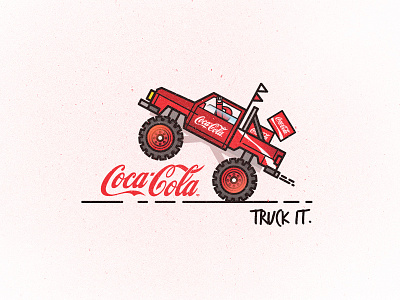 Truck it. // Coca-Cola brand coca cola coke color drink illustration line stroke texture truck type vector