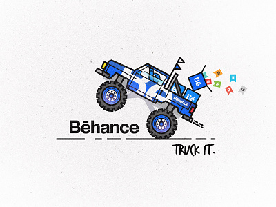 Truck it. // Behance behance blue brand color illustration line stroke texture truck type vector