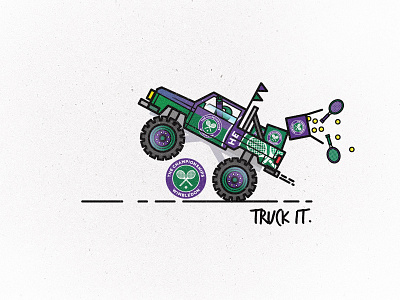 Truck it. // Wimbledon brand color illustration line stroke tennis texture truck type vector wimbledon