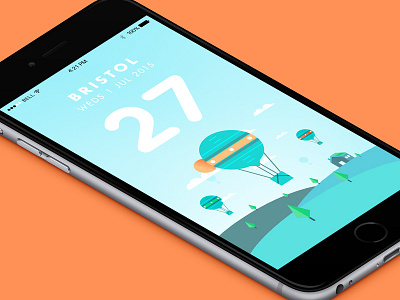 Summer's Here // Weather App app bristol clean illustration mobile sun sunny ui weather yellow