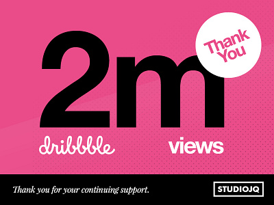 Thank you! dribbble million pink portfolio thanks views