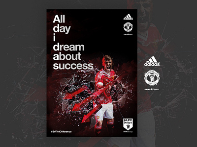 All Day I Dream About Success adidas art branding fan art football poster type united