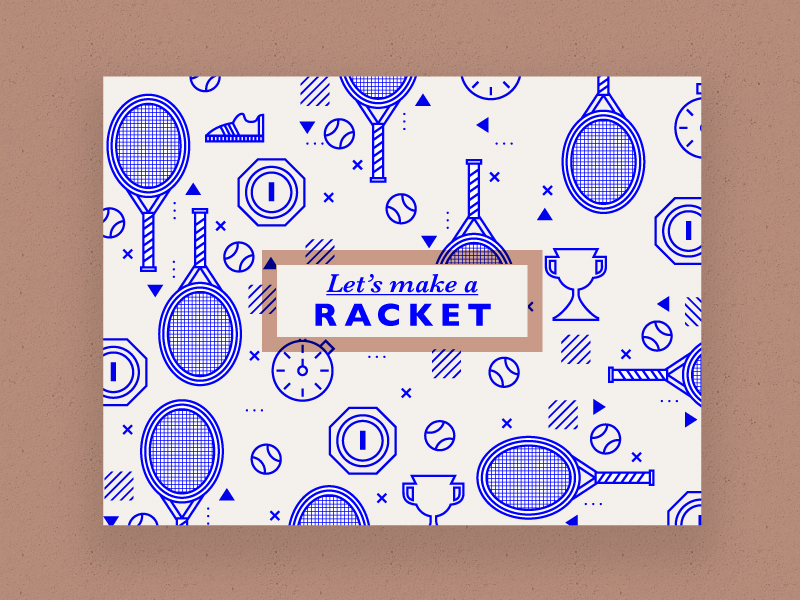 Let's make a 'racket' blue concept icon icons info graphic infographic line social sport stroke tennis