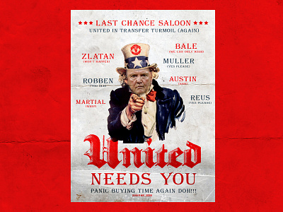 UNITED needs you, and you, and you and you... football humour manchester united poster united vintage