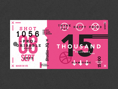 15 Thousand basketball dribbble icons pink shots thanks thankyou ticket