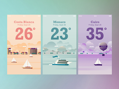 Weather App app color dashboard illustration vector weather