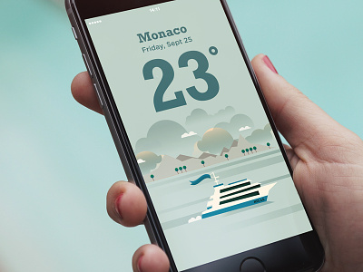 Weather App - Monaco app color dashboard illustration vector weather