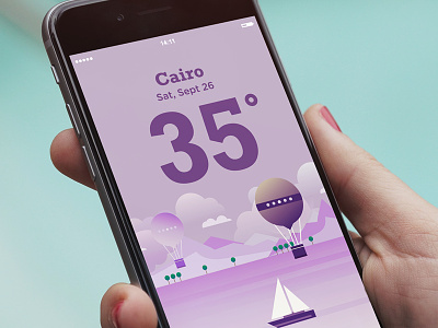Cairo app color dashboard illustration vector weather