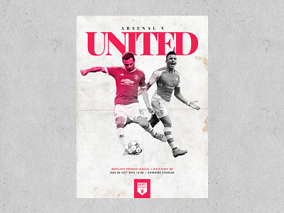 Arsenal vs UNITED adidas art branding fan art football mata poster type united