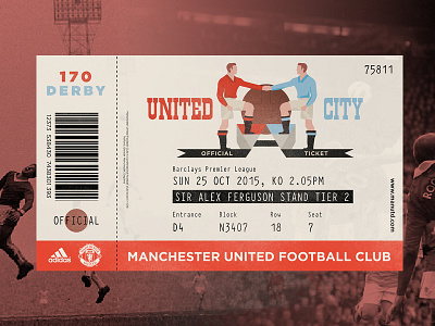 Matchday ticket design art branding fan art football retro rooney ticket type united united review vintage