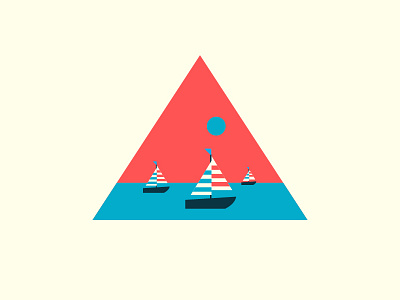 Don't Stop Exploring blue boat boats illustration red