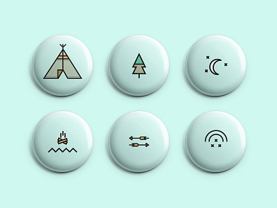 Carry on Camping Badges adventure badges camping fun icons illustration outdoors vector