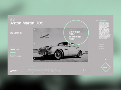007 Bond Cars // Layout & Colour Selection by MadeByStudioJQ on Dribbble