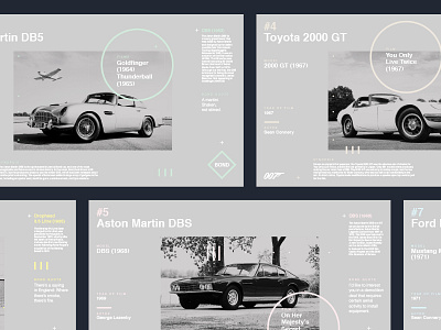 007 Bond Cars // Layout & Colour Selection