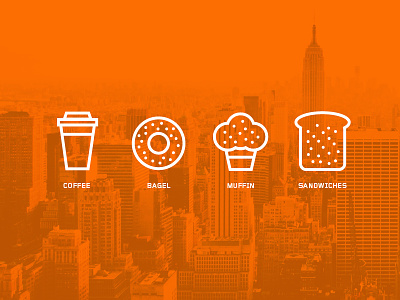Daily Grind Coffee Co. Icons branding coffee icongraphy icons logo logomark new york orange