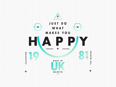 Just do what makes you HAPPY design layout minimal portfolio quote studio type
