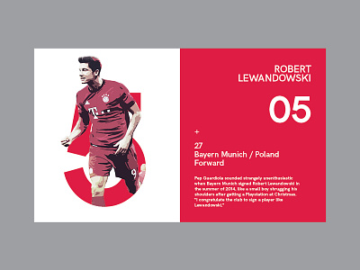 Robert Lewandowski // Ui concept editorial football layout poster red type ui