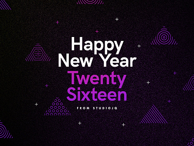 Happy New Year // Twenty Sixteen line newyear pattern purple stroke thankyou type vector